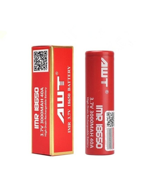 AWT IMR18650 3.7V 3000mAh Rechargeable Li-Mn Batteries(2pc)