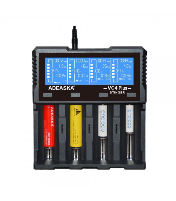 ADEASKA VC4 PLUS Intelligent LCD Display USB Battery Charger