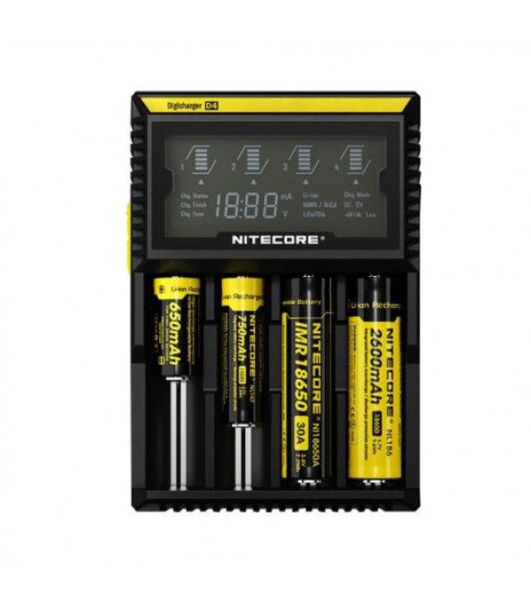 Nitecore D4 4-Slot Digital Battery Charger w/ LCD Display Screen