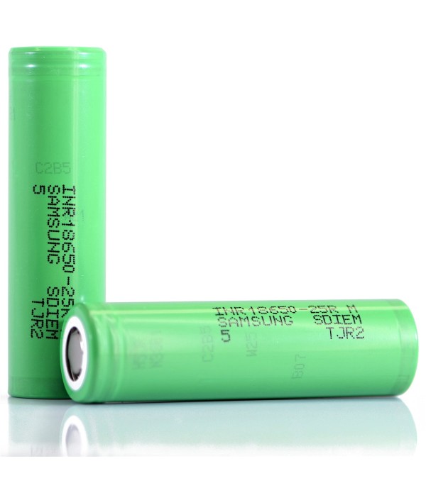 Samsung INR18650-25R 18650 battery 2500mAh 3.6v Rechargeable 2pcs